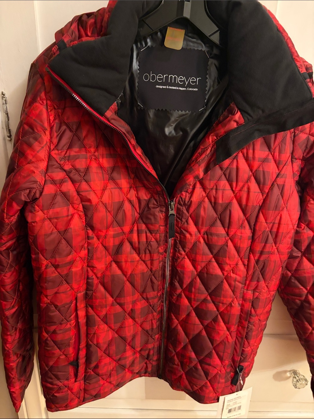 Obermeyer Women's Red Quilted Jacket NWT , Large